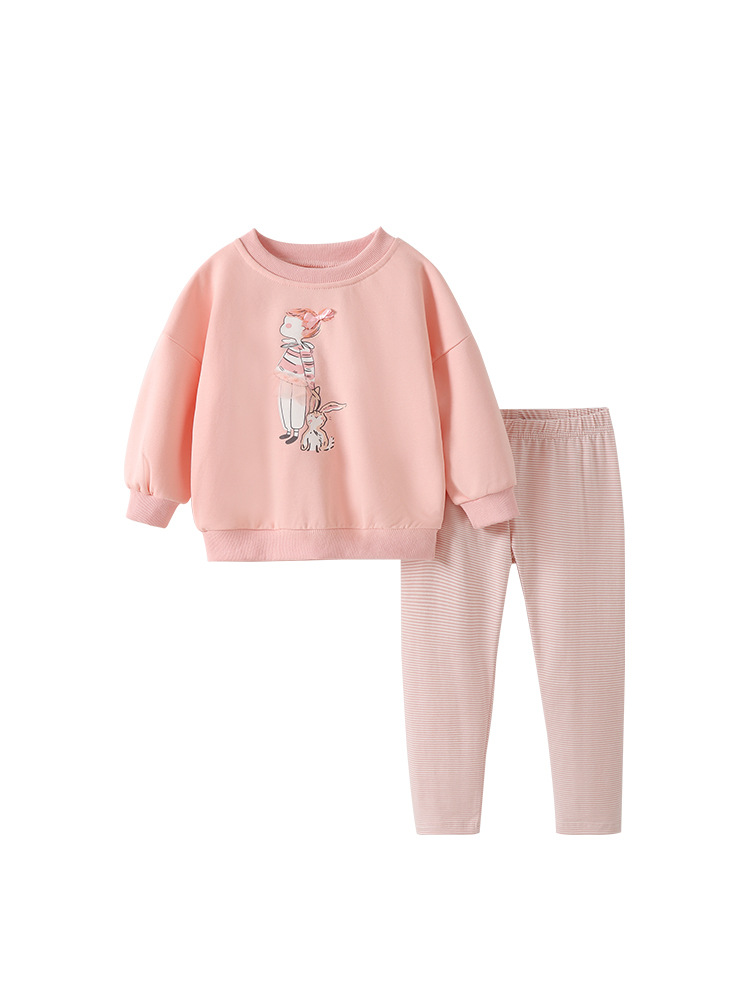 Trajes de niñas malwee transfronterizos otoño y invierno nuevos niños europeos y estadounidenses jersey pantalones de cintura elástica dos piezas