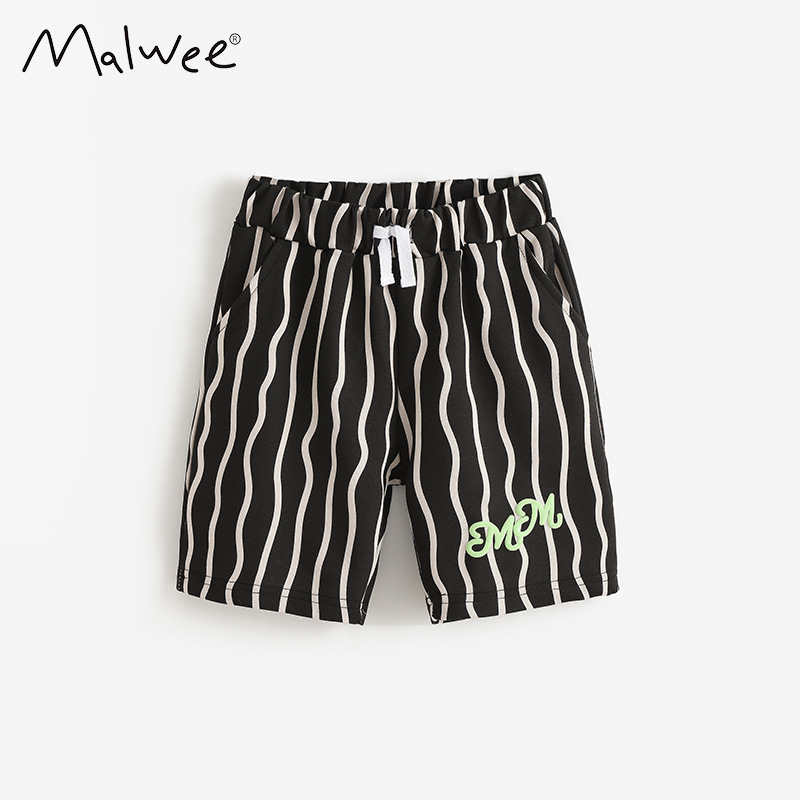 Malwee transfronterizo niños pantalones casuales verticales de verano nuevos pantalones de cintura elástica de niños europeos y estadounidenses ropa infantil image 7