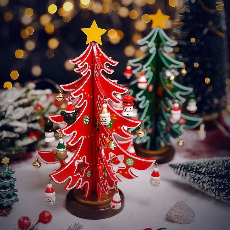 メーカー直販新型ミニ漆面三枚木製クリスマスツリークリスマス装飾品卸売り|undefined