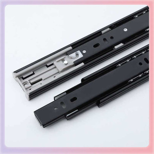 ✅ Wholesale Thickened Buffer Damping Drawer Slide Cabinet Wardrobe Guide Rail Three-Section Silent Drawer Track Steel Ball Slide