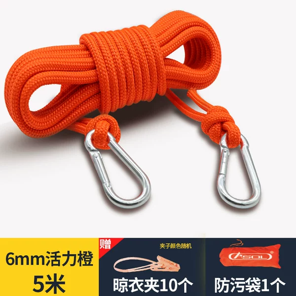 6mm Vitality Orange 5 meters (10 clothing clips)