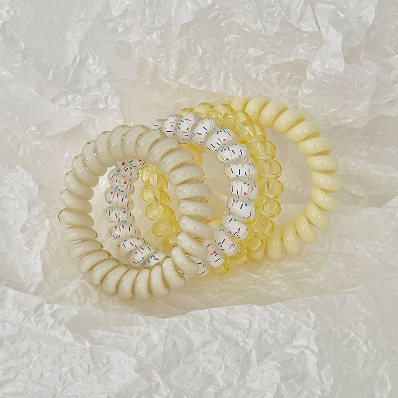 Dolce color cable telefónico cabello anillo de cabello cuerda de cabello mujer simple sin marcas cuerda de cabello no daña el cabello banda de goma cubierta de cabello