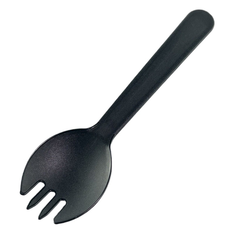 Individual packaging disposable frosted thickened plastic multi-color cake dessert fruit three-tooth fork spoon one-piece spoon Fork