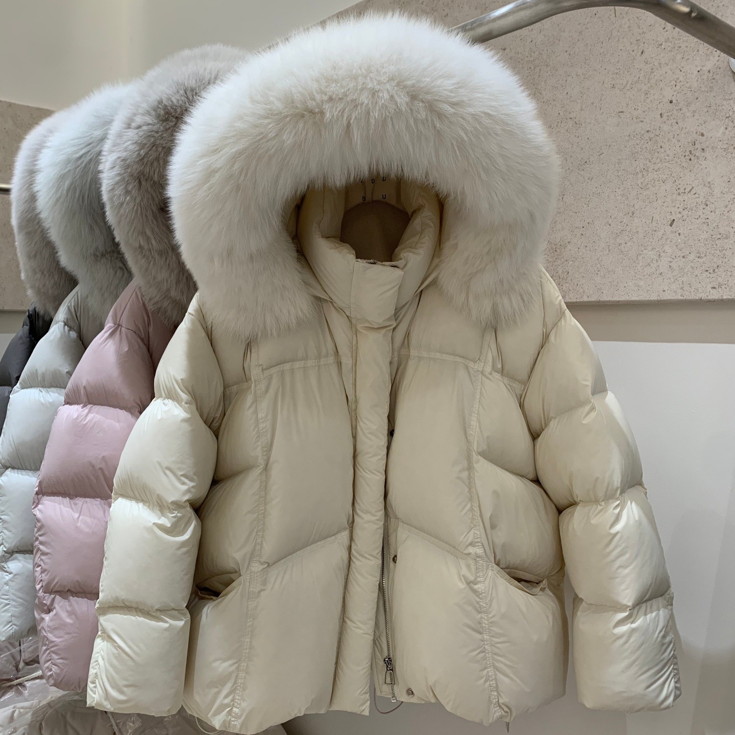 Korean Style Hooded down Jacket for Women, New Ladylike Gentle Fox Large Fur Collar Thickeneded Short Warm Goose down Jacket