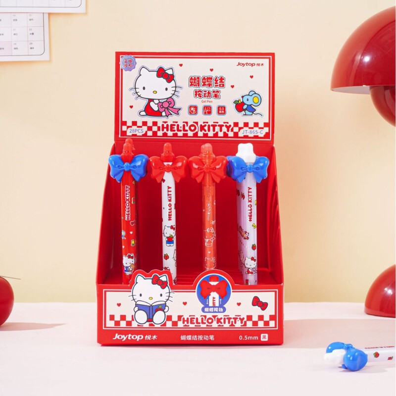 Yuemu Stationery Genuine Hello Kitty Bowknot Retractable Gel Pen Student Hello Kitty Cat Peripheral Stationery Yuemu Stationery Genuine Hello Kitty Bowknot Retractable Gel Pen Student Hello Kitty Cat Peripheral Stationery