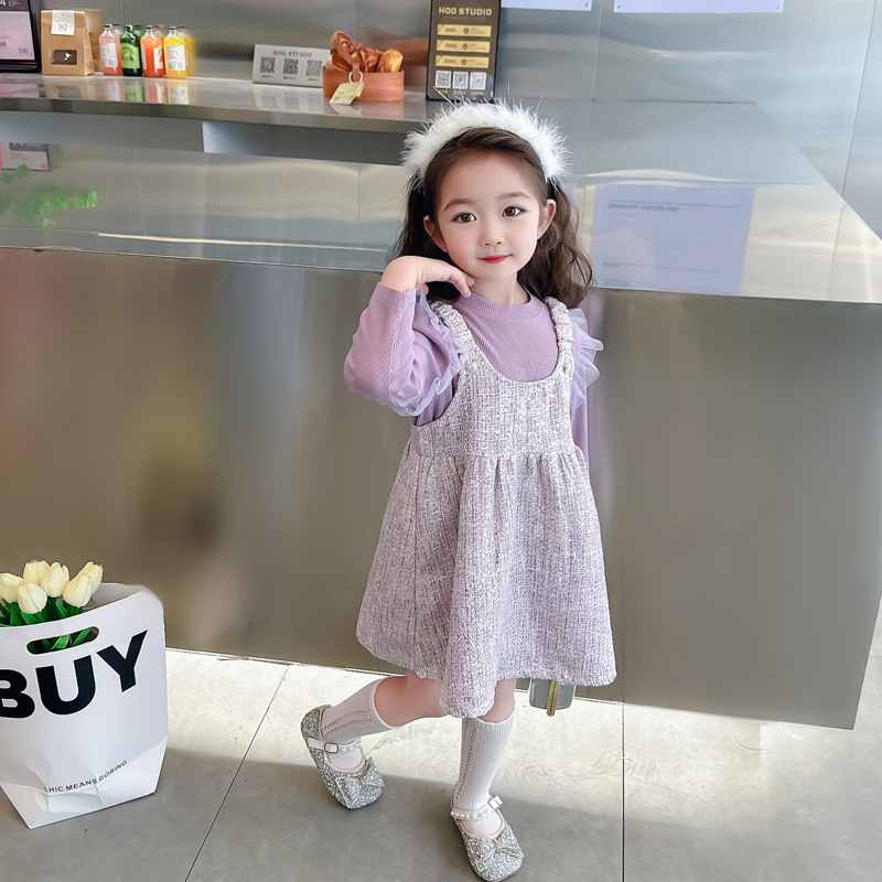 Conjunto de dos piezas para niñas estilo pequeño y elegante, con encaje y tirantes – moda otoño. image 6