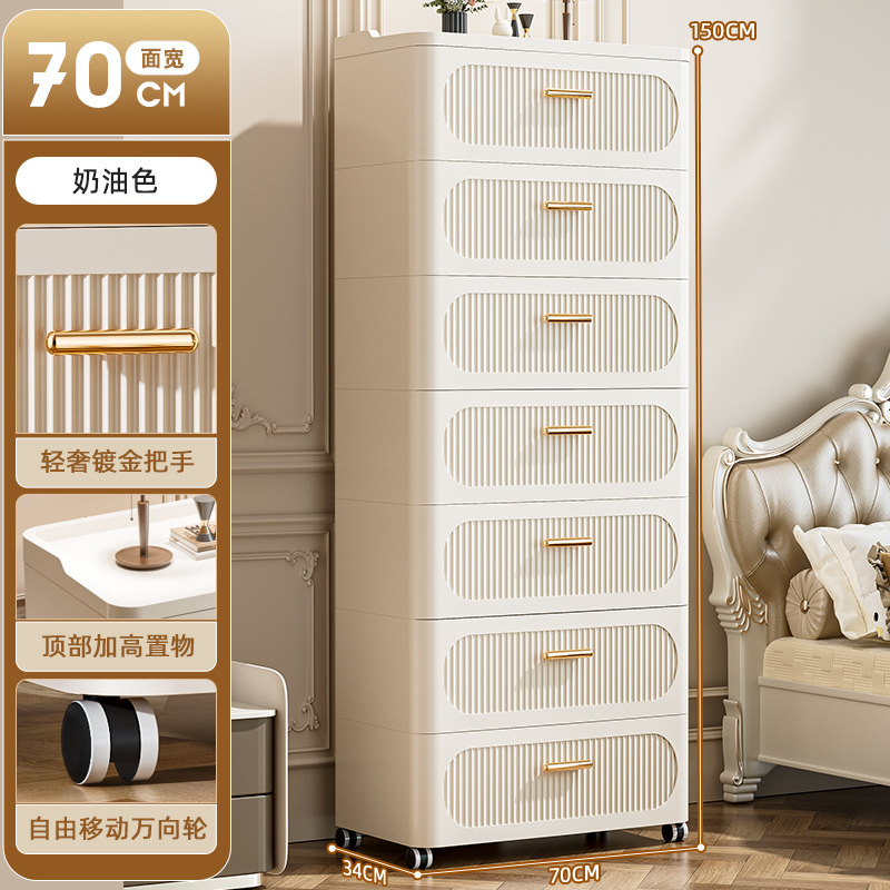 クロスボーダー厚みのあるフロア引き出し型キャスター付き収納キャビネットリビングルーム寝室収納整理キャビネット大容量ホームキャビネット