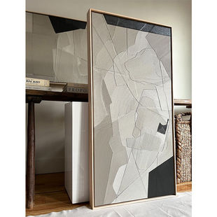 E Painting Original Hand-Painted "Resonance 5" Wabi-Sabi Style Post-Modern Living Room Entrance High-End Atmospheric Hanging Painting