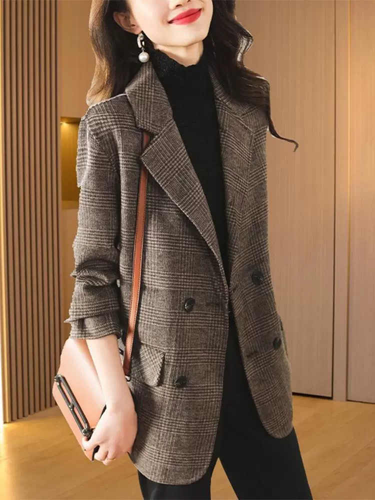 Костюм, весеннее шерстяное пальто, куртка для отдыха, приталенный, стиль Chanel