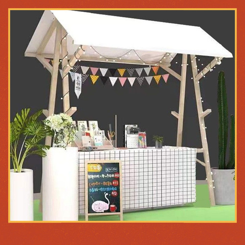 Mobile foldable stall outdoor canopy display stand flower cart night market flea market stand stall trendy push cart