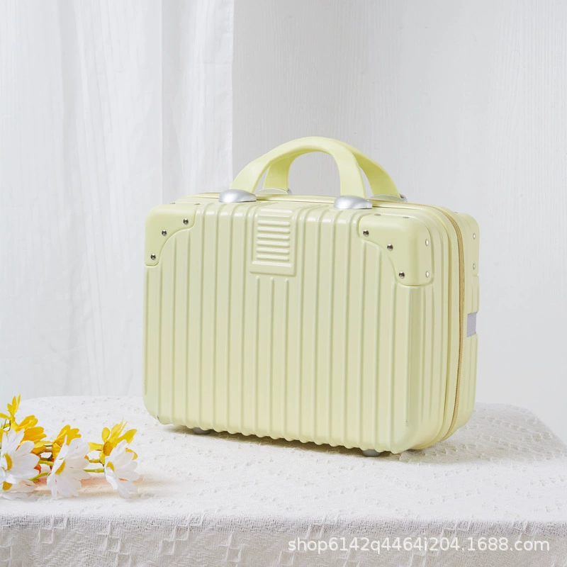 Handheld cosmetic storage box 14-inch suitcase, partitioned interior and portable handle