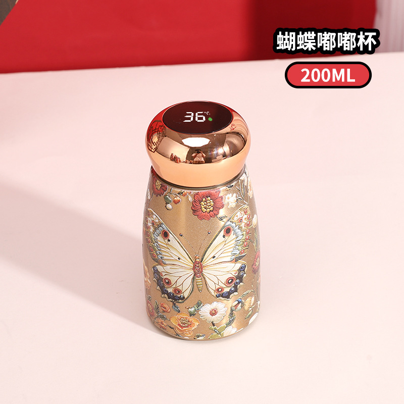 高颜值国潮保温杯304不锈钢迷你小胖丁复古提环随手杯户外运动壶|undefined