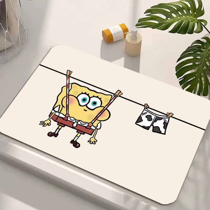 Детский Cartoon губчатый коврик, впитывающий воду нескользящий банный коврик, различные размеры 30×40–80×120 см