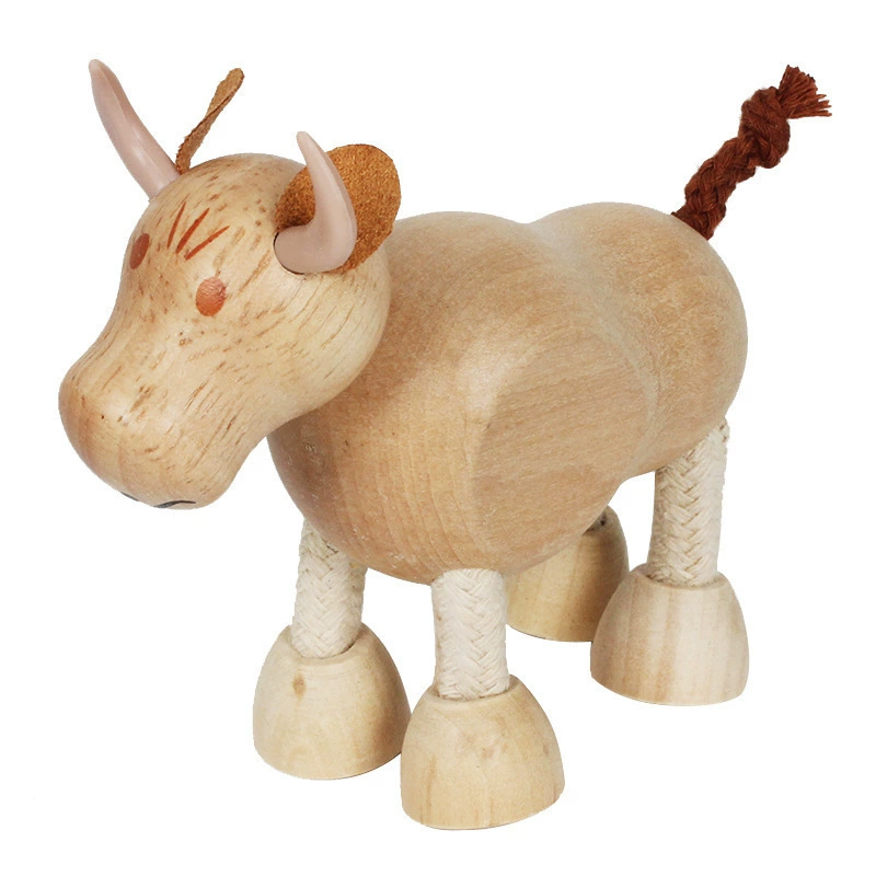 Wooden realistic constructor, farm, doll, early education
