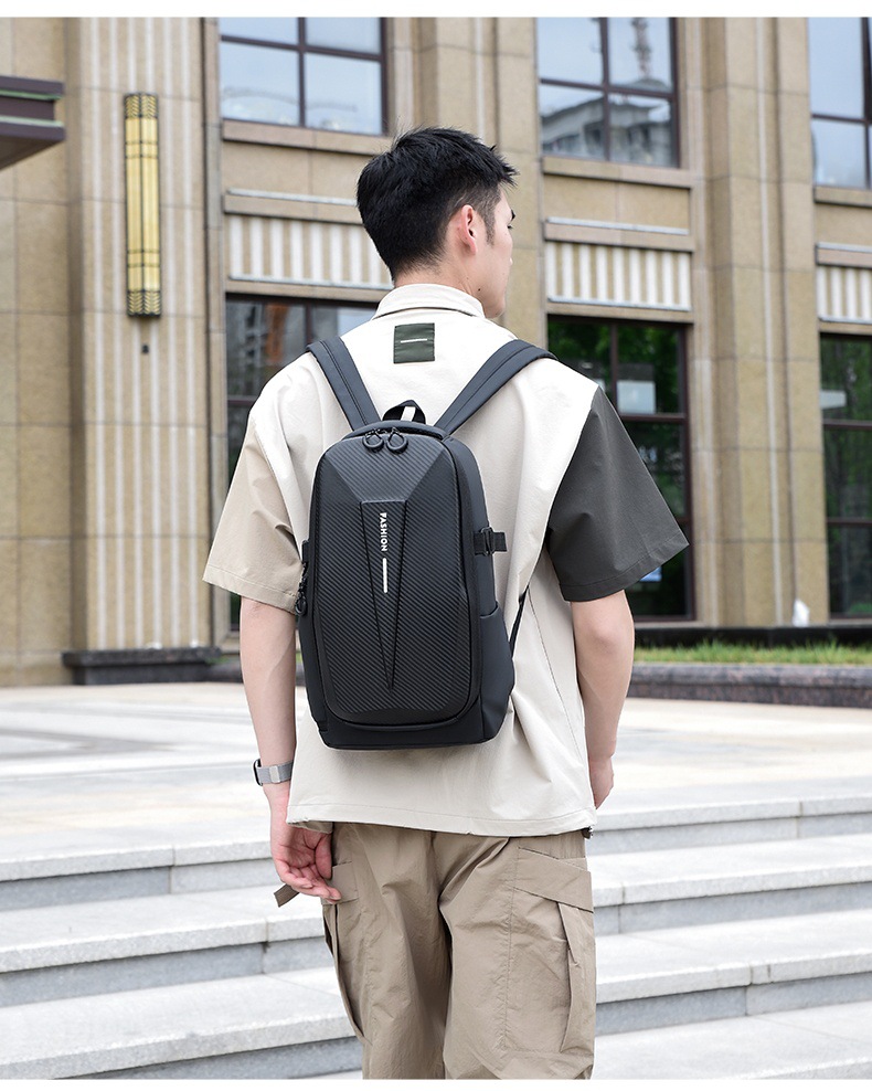 Cross-border hard-shell men's large-capacity backpacks, water-repellent cycling motorcycle backpacks, anti-collision business computer bags undefined