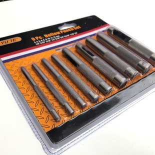 9PC double bubble shell belt punch industrial round punch 9 piece set/belt punch/chisel punch/punch/punch