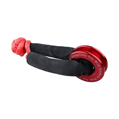 Trailer ring all kinds of outdoor off-road vehicle winch car large tension soft shackle emergency rescue snatch recovery ring (Other Automotive Safety Supplies) - red-aluminum-ring-red-pimple-rope