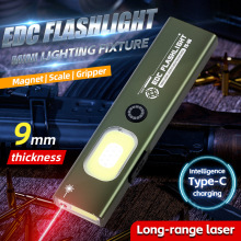 跨境户外工作灯磁吸锂电快充超亮户外长续航强光手电筒激光笔灯