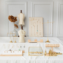 首饰展示架人形模特项链架店铺饰品珠宝拍摄道具戒指托榉木耳环架