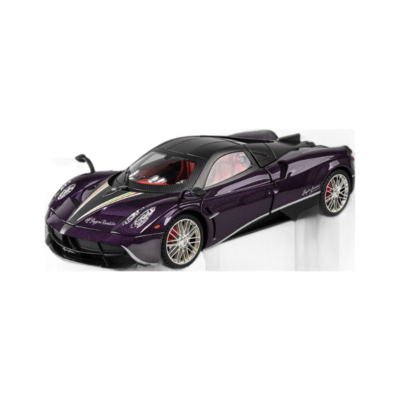 Modelo de coche de aleación 1:18 Coche deportivo Pagani con sonido y luz, modelo de música de coche, colección de adornos