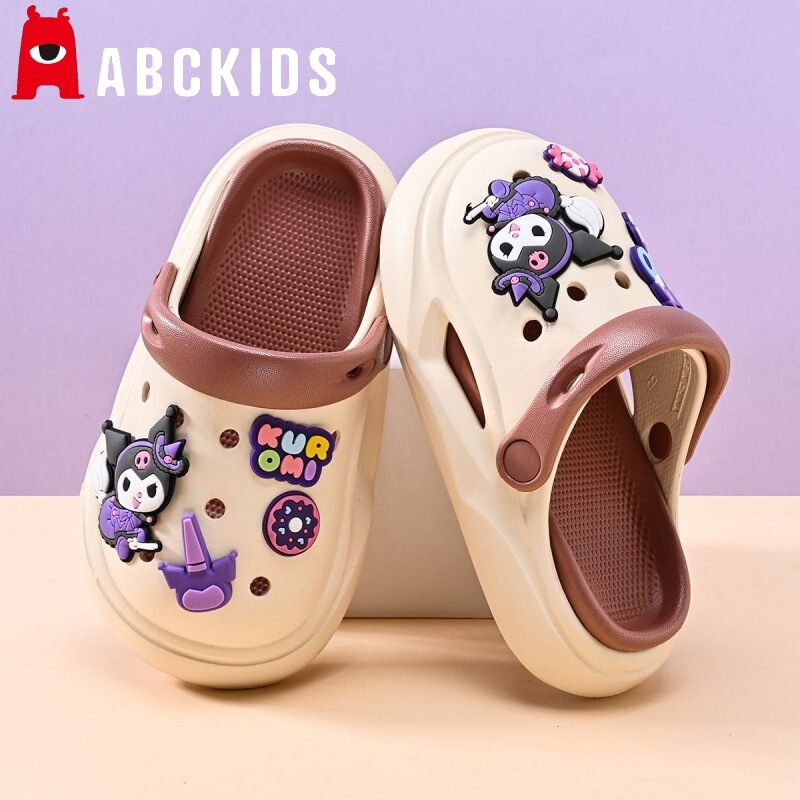 Abckids Labubu 子供用下駄女の子スリッパベビー EVA ソフトソール滑り止めホームアウトドアビーチシューズ|undefined