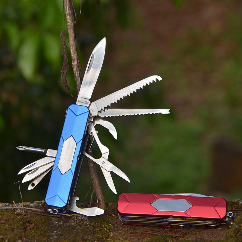 现货不锈钢迷你多功能折叠刀户外家居开瓶器批头带剪工具开红酒器