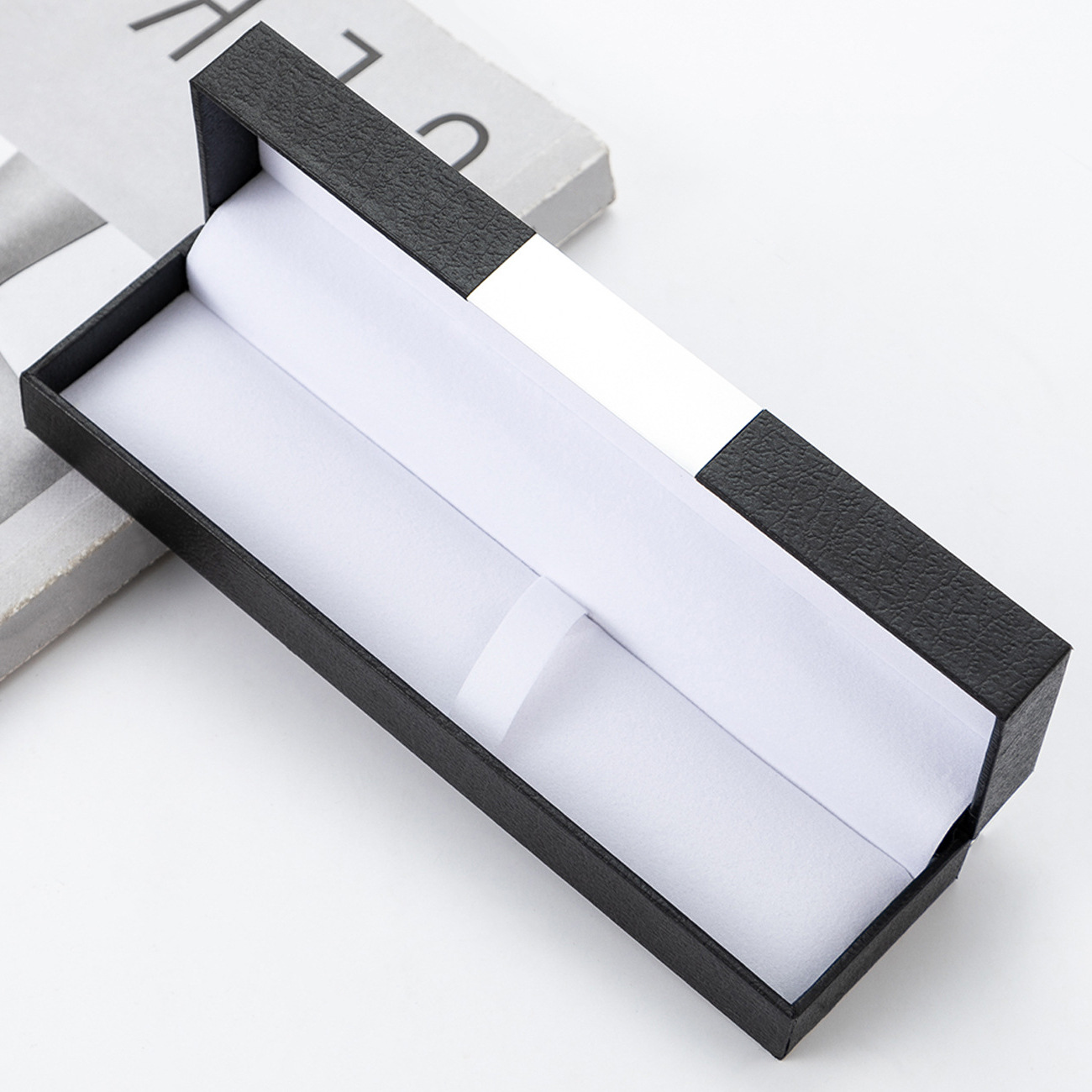 Fabricante al por mayor caja de lápiz de alta calidad aluminio caja de regalo de negocios publicidad embalaje caja de regalo logotipo de grabación láser