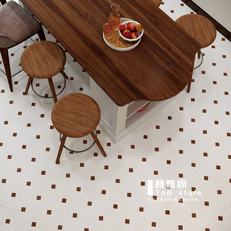 Large Octagonal Ceramic Tile Mosaic Frosted Matte Bathroom Bathroom Kitchen Balcony Non-Slip Floor Tiles Full Ceramic Wall Tiles