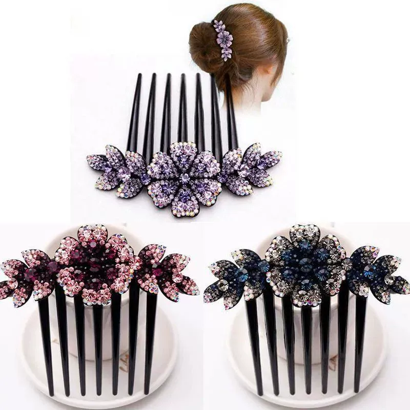 Hair accessory, brush, hairgrip, cute ponytail, Korean style, flowered