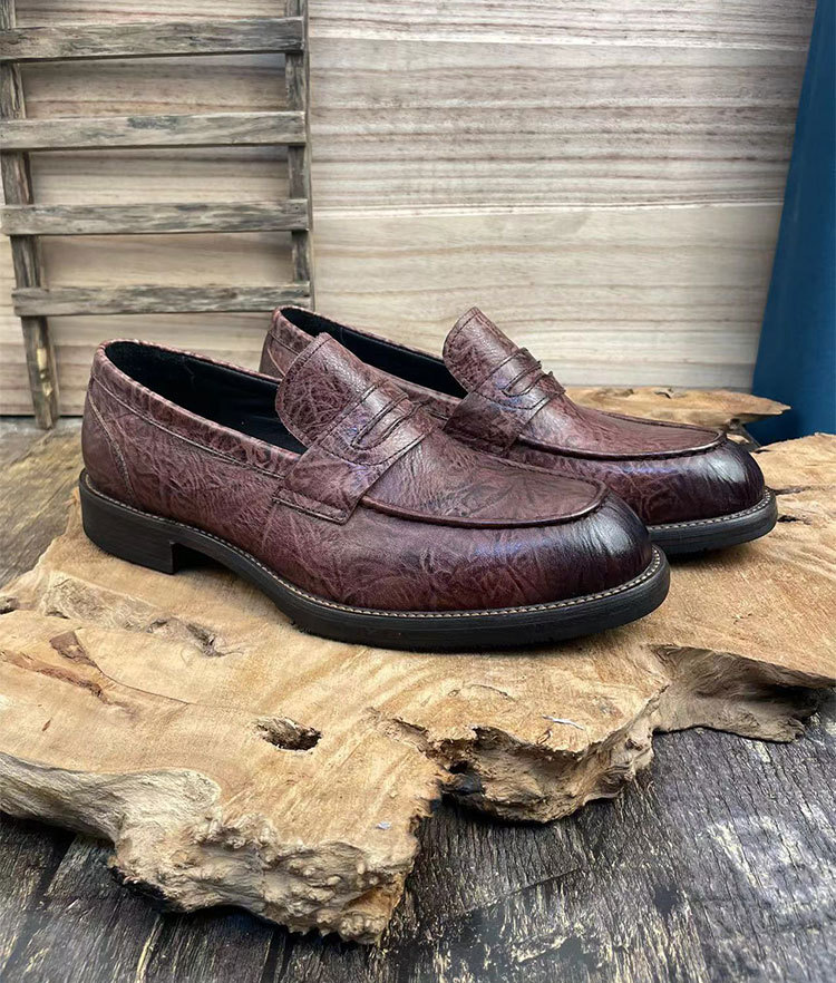 New men's first layer of buffalo skin material four seasons leisure all fashion breathable daily business formal men's shoes_voghion.com