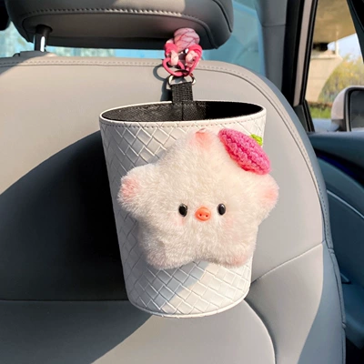 pig storage hanging bag car seat | Car tissue box/set - beret-star-pigtrash-can