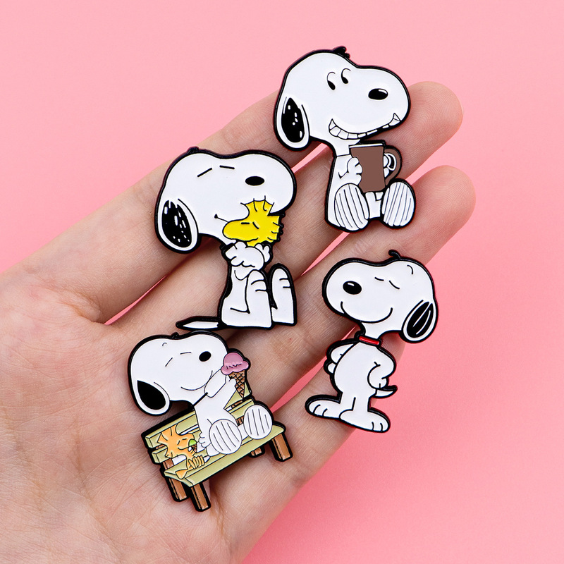 かわいい犬ブローチ漫画金属バッジクリエイティブバッグ衣類アクセサリー勲章衣類ブローチ英語アクセサリー|undefined