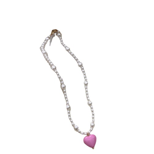 Love Pearl Necklace ~ Korean version of summer fresh and sweet girly heart clavicle chain ins niche design necklace