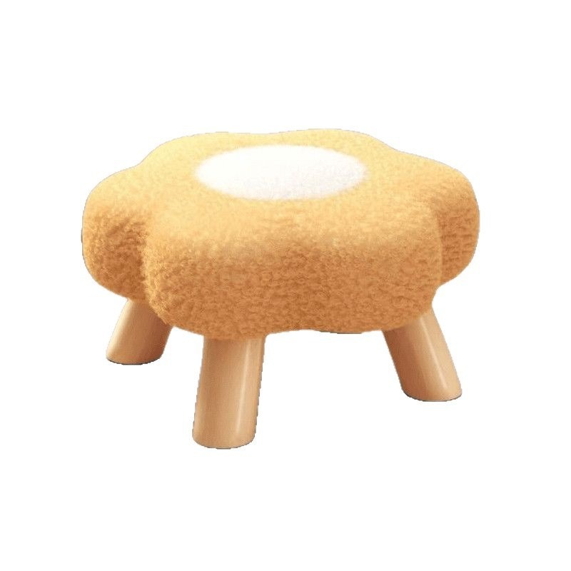 Taburetes de madera maciza de flores lindas, taburetes de cambio de zapatos de puerta de casa, taburetes de mesa de té de balcón, taburetes bajos para niños image 6