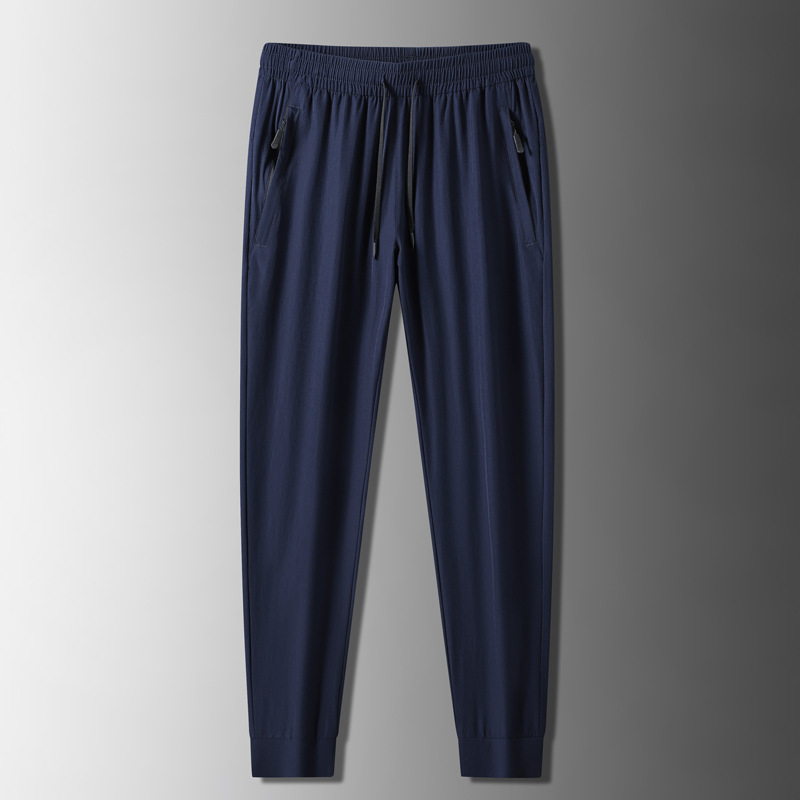 Pantalones de seda de hielo para hombres de verano delgados aumentando el tamaño suelto aire acondicionado pantalones de secado rápido pantalones deportivos casuales para hombres