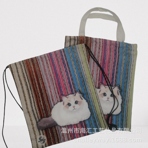 帆布袋印花购物广告手提束口袋棉布袋数码印刷可定 制可印logo