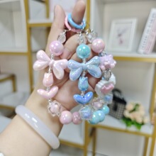 新款卡通手机链小熊手绘珠串珠手机挂件包包盲盒挂饰钥匙扣小礼品