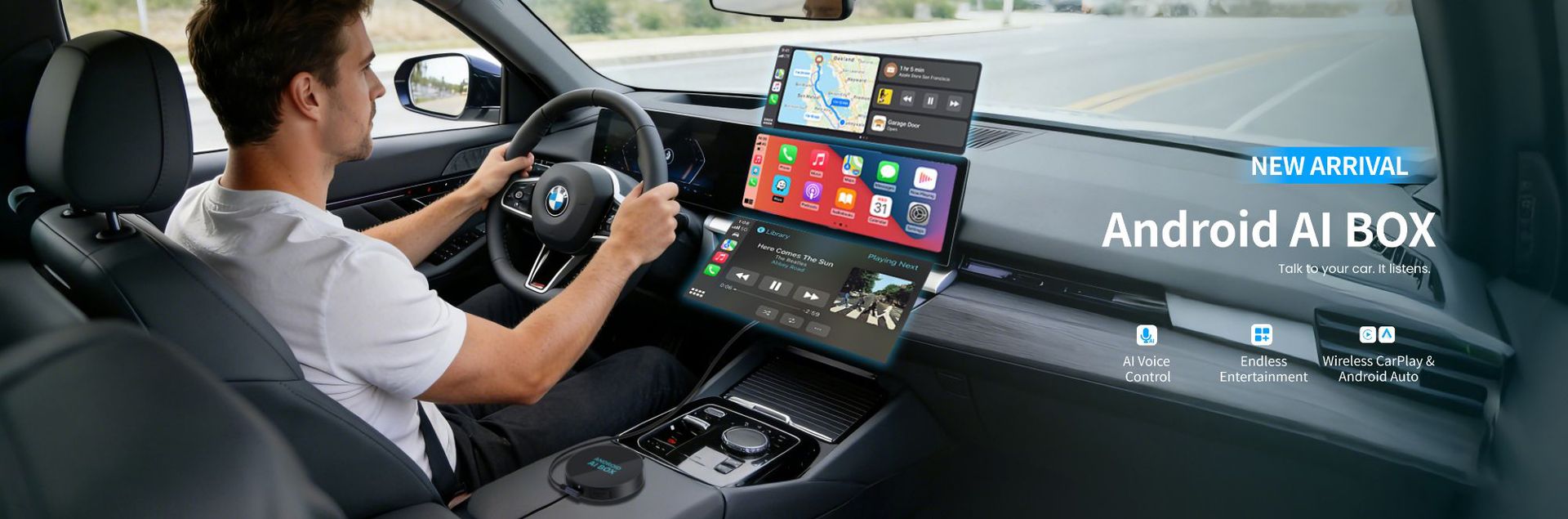 Ai Smart Wireless Carplay Box Wired to Wireless Carplay Box Android 13 Car Box