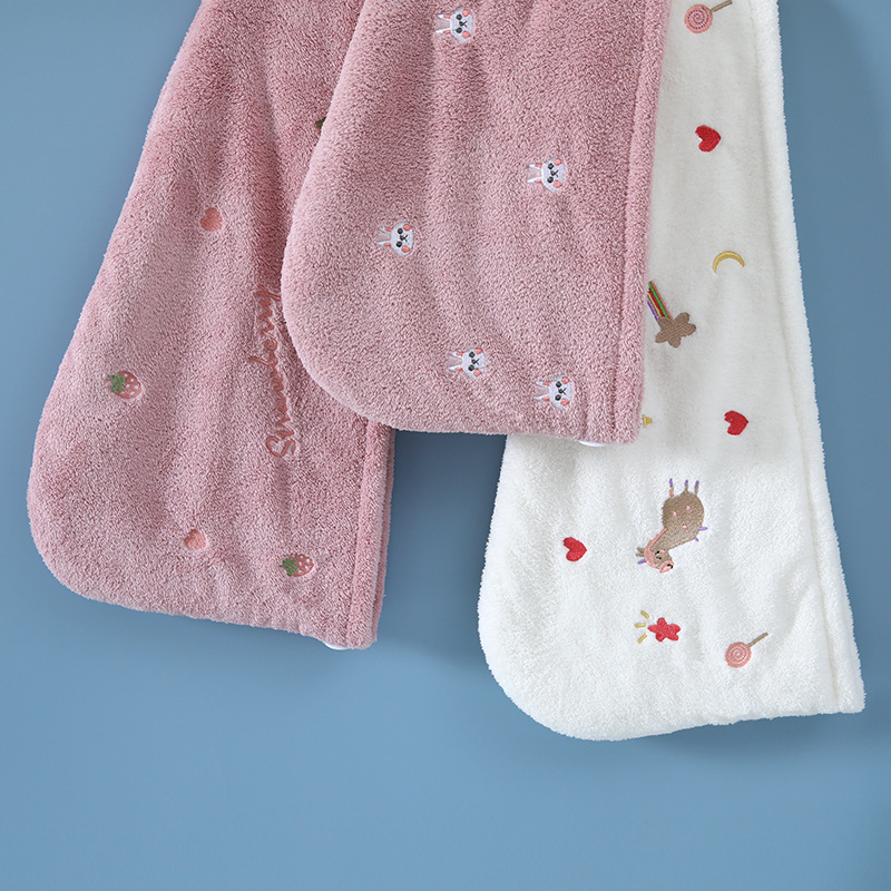 Dry Hat Full Embroidery Creative Cartoon Single Layer Double Layer Adult Dry Hat Children Shower Cap Daily Necessities polyester dry hat