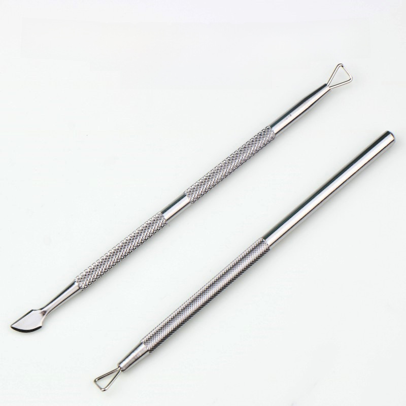 Factory Direct supply stainless steel nail remover double-headed manicure steel push Nail Polish glue nail remover manicure knife manicure tool