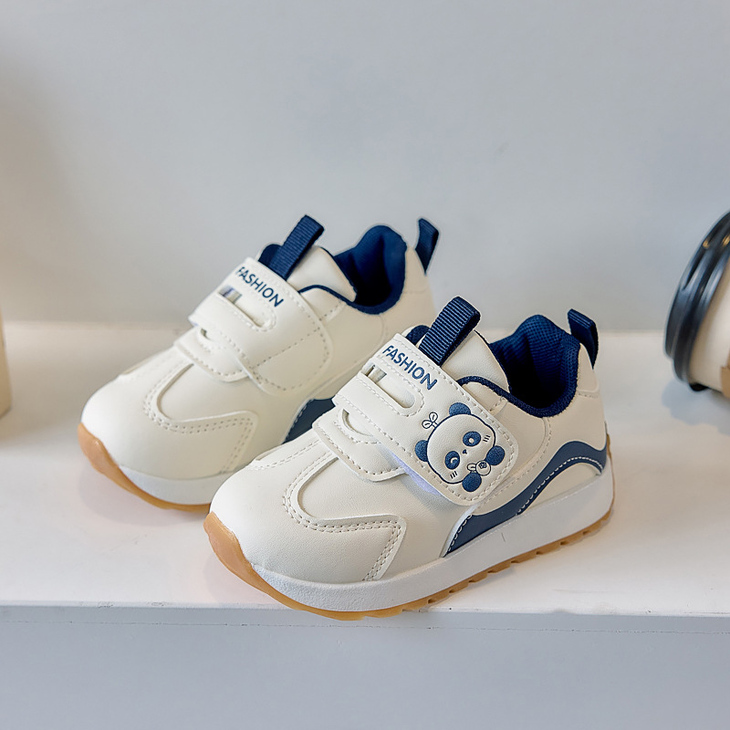 Zapatos de cuero para bebés pequeños, zapatos funcionales de velcro para niños, zapatos antideslizantes para niños, zapatos deportivos de suela suave para bebés