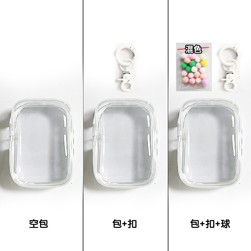 Single zipper small square bag, white, 6*3.5*9cm (empty bag)
