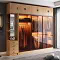 推拉门衣柜北欧现代简约玻璃门1.4米轻奢家用卧室趟移门2米大衣橱
