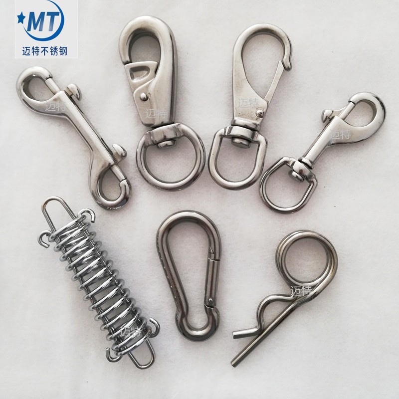 弹簧钩 潜水挂钩 宠物牵引钩户外安全挂钩 凯夫拉绳配套不锈钢配