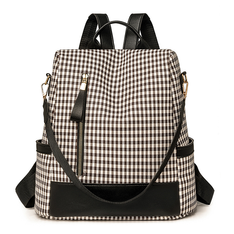 Bolsos para mujer 2024 nuevas señoras casuales mochila de cuero suave moda color de contraste mochila de viaje antirrobo mochila escolar al por mayor