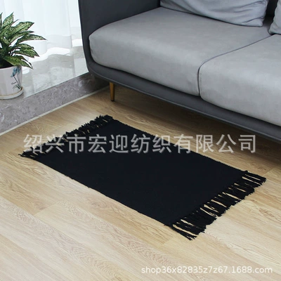 entryway mat, living room coffee table | Avtomobil döşəmə paspasları - black-tassels-60x90cm