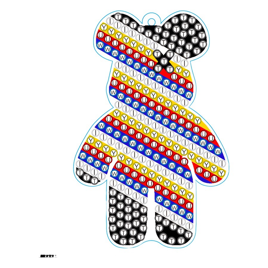 Bricolaje transfronterizo nuevo diamante pintura acrílico oso violento doble cara rhinestone llavero colgante hecho a mano rhinestone colgante