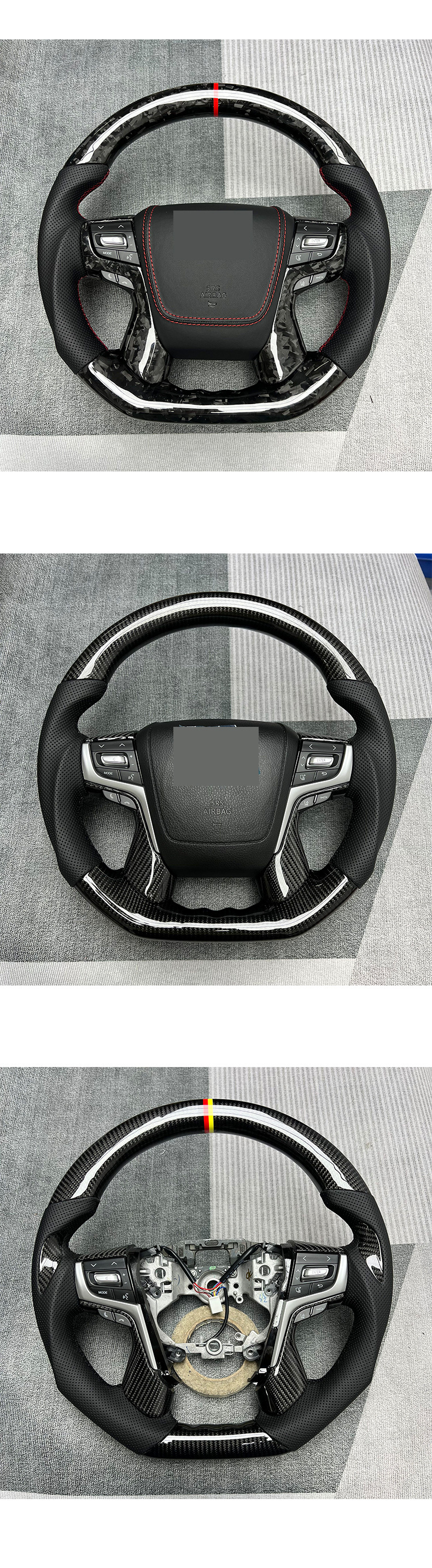 Suitable for Toyota Lc200 Land Cruiser Crown Prado Land Cruiser Car Carbon Fiber Steering Wheel Assembly Modification