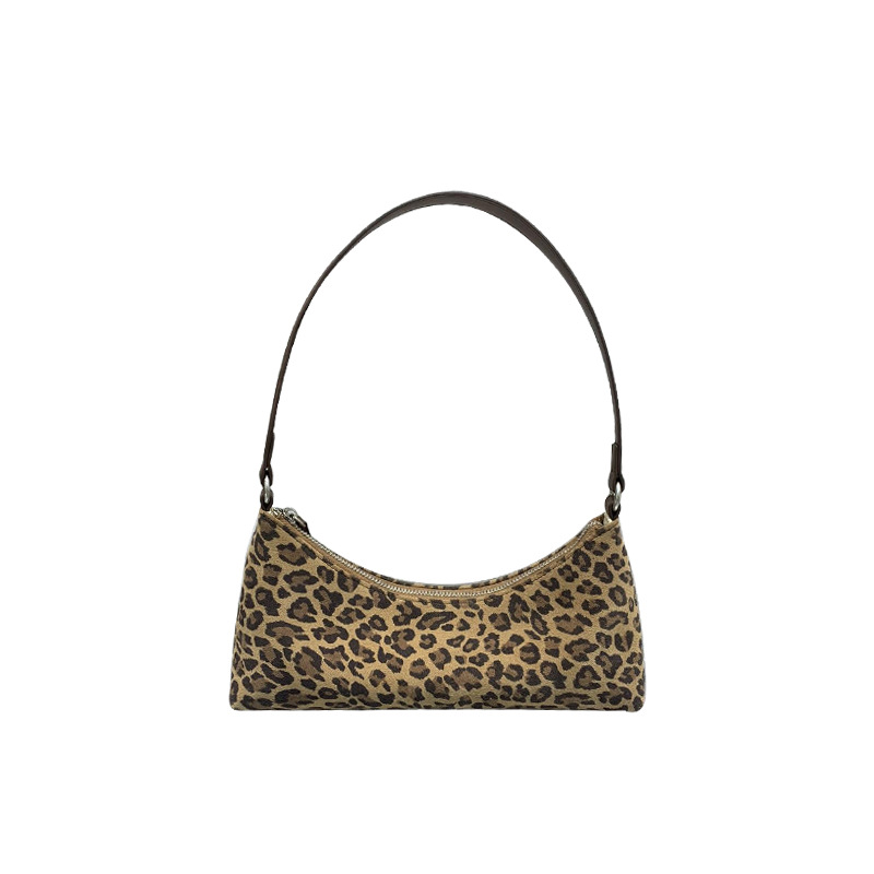 Genuine leather women 2024 new style extremely simple leopard print frosted cowhide stick armpit for women, single_voghion.com