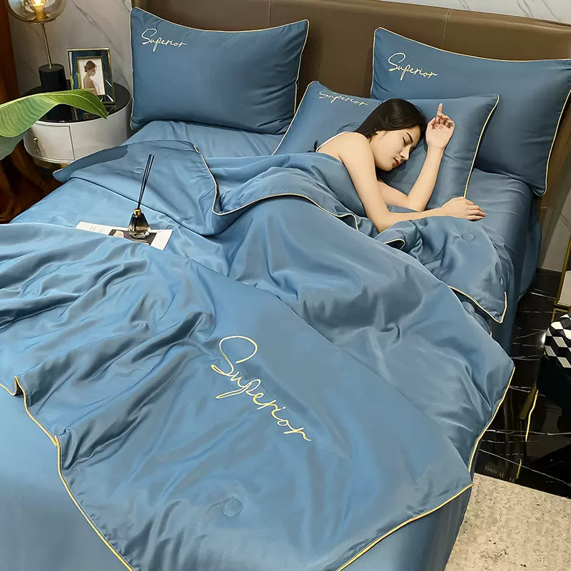 夏季水洗真丝夏被冰丝空调被可机洗夏凉被薄被子礼品被批发